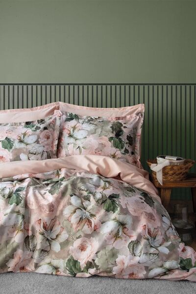 İssimo Home Rosiere 210 TC (83 Tel) Dijital Pamuk Saten Çift Kişilik Nevresim...