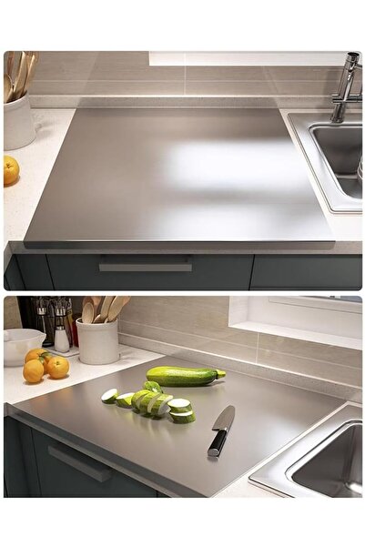 LUNNA ENDÜSTRİYEL PASLANMAZ ÇELİK KESME TAHTASI 40*50CM 1.5MM 304 KALİTE