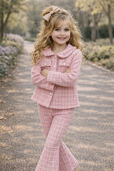 My Kids Wear Kız Çocuk Bayramlık Ceket-İspanyol Paça Takım 12612