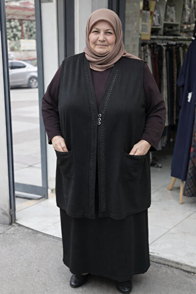 SENFONİ Büyük Beden Yazlık Penye Yelek(kısa)