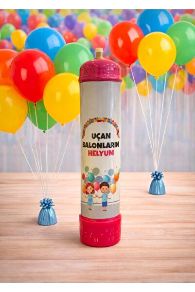 Kahramanlar Dünyası Helyum Gazı Tüpü 1.1 Litre – Uçan Balon Gazı + 20 Adet Ka...