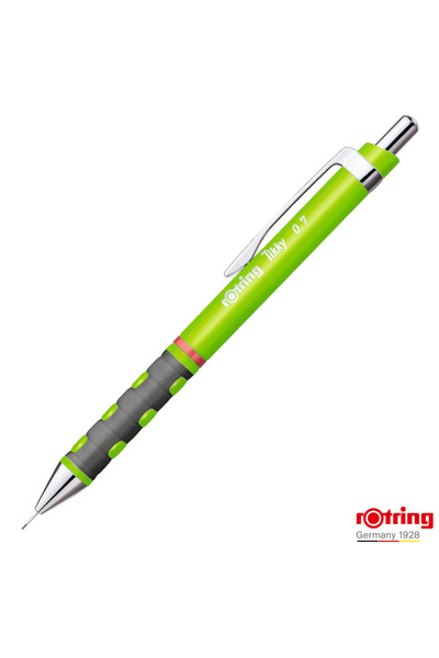 Rotring Tikky 3 Neon Green Mechanical Pencil 0.7mm with Click Mechanism and E...