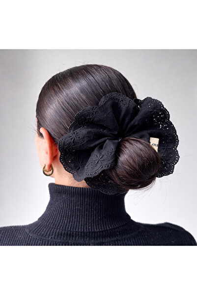 Louen lucie Dantel detaylı oversıze scrunchie lastik toka