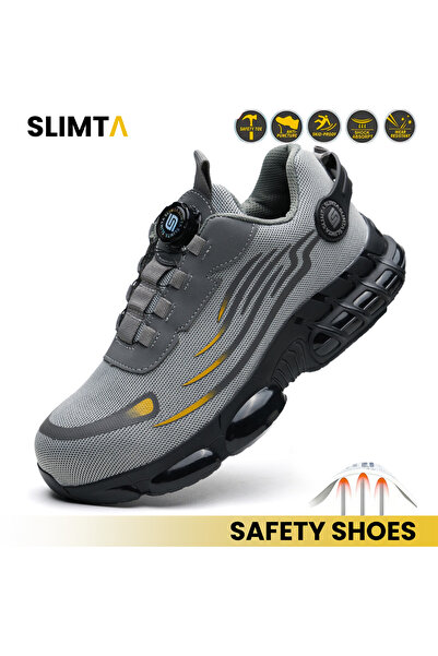 SLIMTA Steel Toe Safety Shoes for Men & Women Lightweight Non Slip Puncture R...