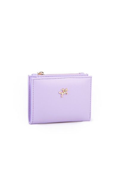 Nas Bag Women's Slim Small Size K Card Holder Lilac Dona with Paper and Coin ...