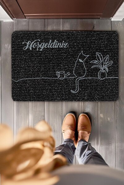 Cotto Home Welcome Cat Με σχέδιο Πατάκι εισόδου για εσωτερικούς και εξωτερικο...