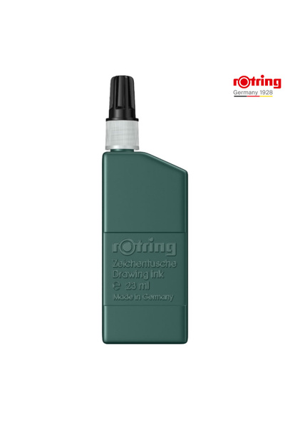 Rotring Technical Drawing Ink 23ml Green with Dropper, Permanent and Resistant