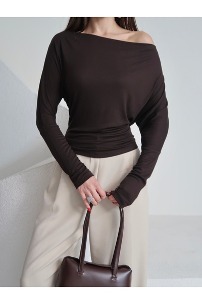 Paw Garage Women's Boat Neck Long Sleeve Blouse