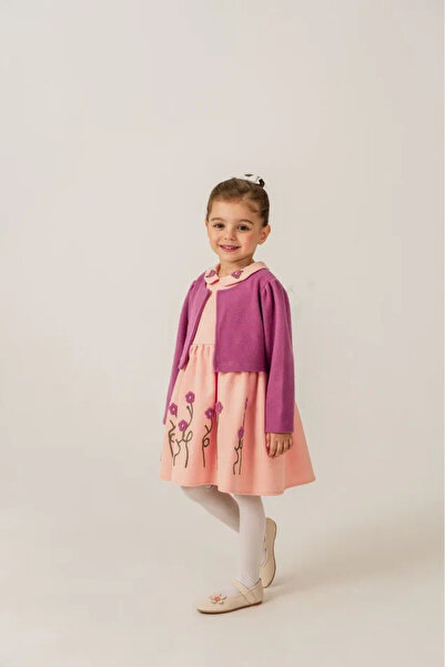 Eray Kids Σετ εορταστικών φορεμάτων για κορίτσια, ροζ με κεντημένα λουλούδια,...