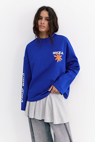 Pull & Bear Uzun kollu Ibiza t-shirt