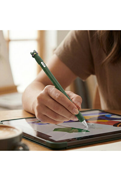 CaseOnn حافظة Appl Pencil Pro من السيليكون غير اللامع باللون الأخضر الداكن مع...