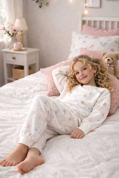 BEBEĞİME ÇORAP Σετ πιτζάμες για κορίτσια με μακρυμάνικο σχέδιο