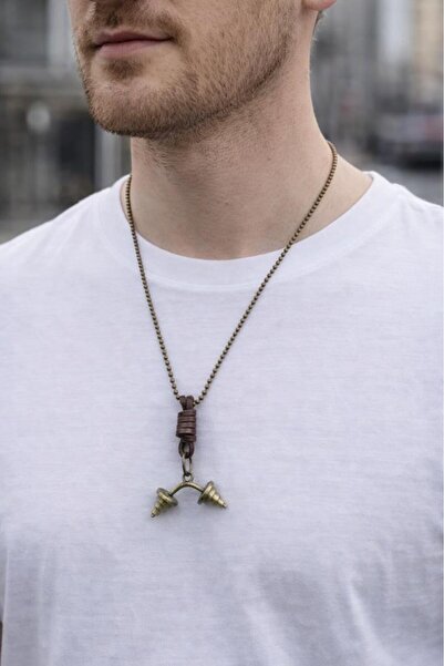 Hd Marketim Men's Vintage Cast Metal Necklace with Chain Unisex Design