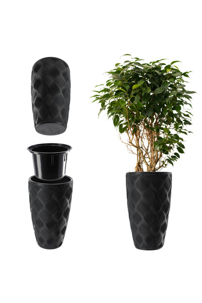 KADAX Ghiveci cu insert, capac pentru ghiveci, 58 cm, înălțime din plastic, n...