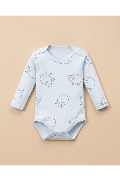 Minory Baby - Uzun Kol Çıtçıtlı Body | Koyun Motifli