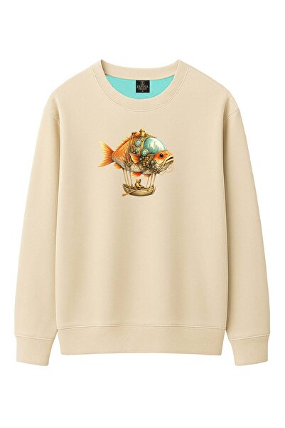 Espina Premium Unisex Balloon Fish Printed Sweatshirt