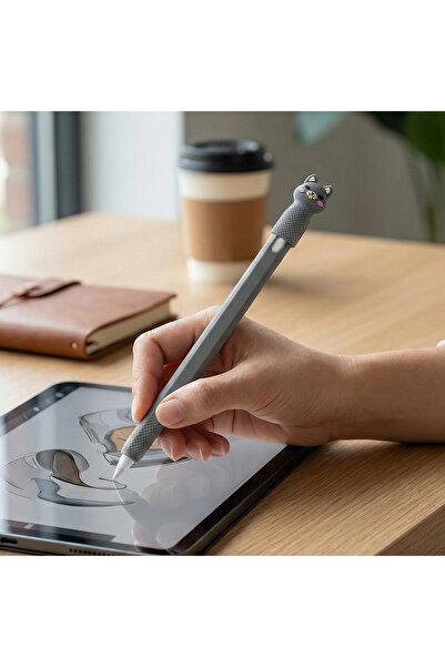 CaseOnn قلم أبل 2. غطاء حماية من السيليكون غير اللامع باللون الرمادي مع شخصيا...