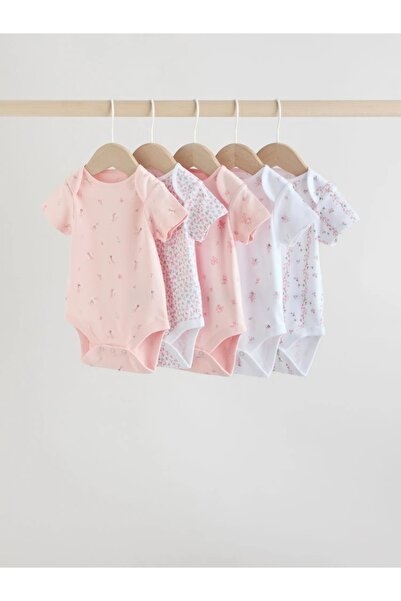 Next Baby 100% Cotton Pieces of Pink Fairy and Floral Print Short Sleeve Baby...