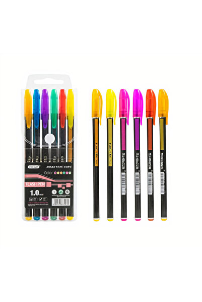JML1 Colored Pens Set of 6 Neon, 14cm Different Colors Wholesale