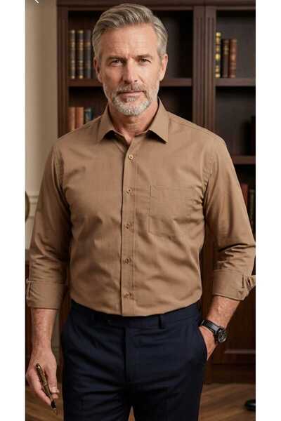 Grand Star Μακρυμάνικο ανδρικό πουκάμισο από κλασικό ύφασμα Dakron Με τσέπες