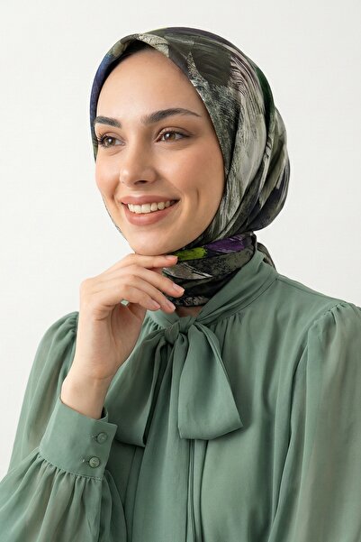 InStyle Кольоровий шарф з малюнком пензля, м'який бавовняний, димчастого кольору