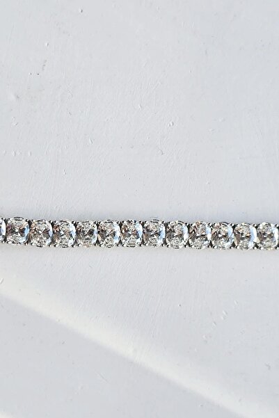 MorMajor Silver MOZANİT OVAL 5MM SU YOLU GÜMÜŞ BİLEKLİK