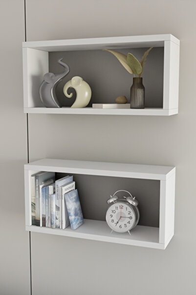 ODESSIA 2’li Modern Duvar Rafı Salon Oturma Odası Mutfak Banyo Ofis İçin Çok ...