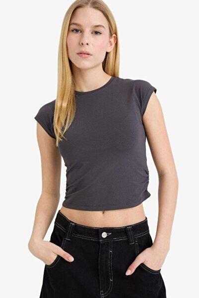 DeFacto Ženske T-shirt F5187AX/AR191 ANTRACIT