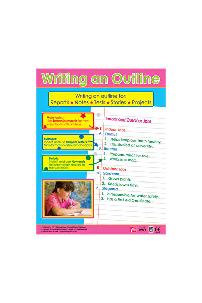 123Publishing House Writing an Outline - Wall Chart in English