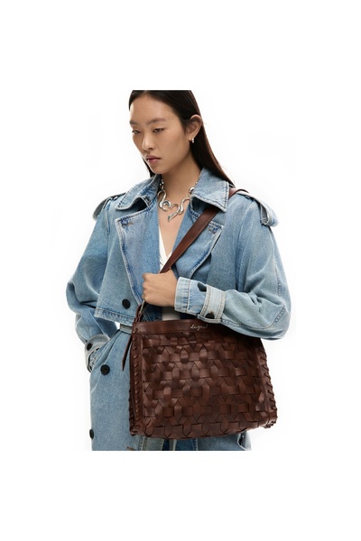 Desigual Women's handbag and shoulder bag, Desigual, Argon, Cognac brown