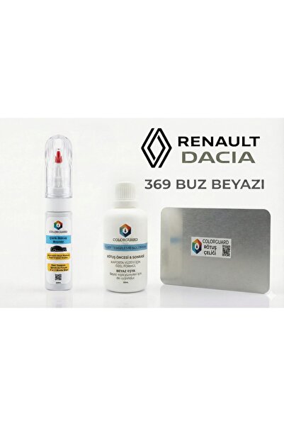 COLORGUARD Renault-Dacia 369 Buz Beyazı Rötuş Seti - İğne ve Fırça Uçlu Şişe,...