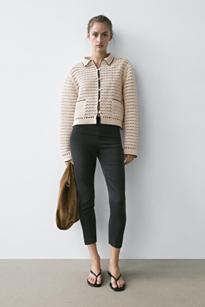 Massimo Dutti Kısa kroşe örgü ceket