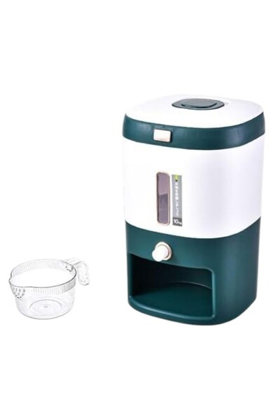 WDA Rice Dispenser Storage Container with Measuring Cup, Upgraded Built-in Fr...