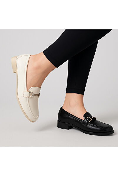 FELES حذاء فضي بإبزيم نسائي حذاء مسطح