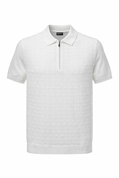 Plus Scorpion Ανδρικό πλεκτό μπλουζάκι με φερμουάρ και λαιμόκοψη πόλο Με υφή ...