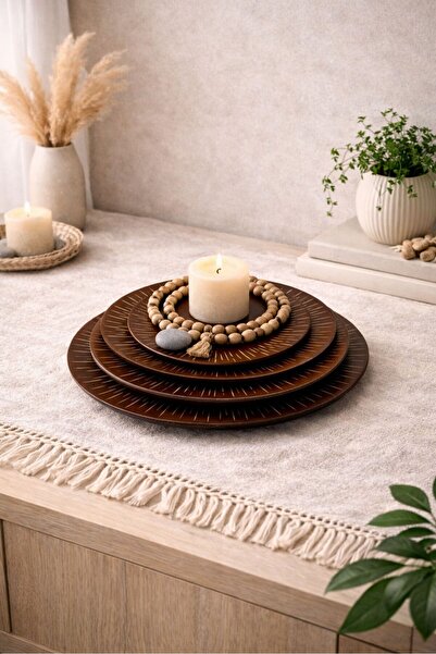 Uretti - مجموعة أطباق زخرفية خشبية من أوكي 5711 1343 مكونة من منقوش قطع - ديك...