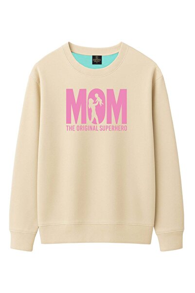 Espina Premium Regular Mom Superhero Printed Sweatshirt