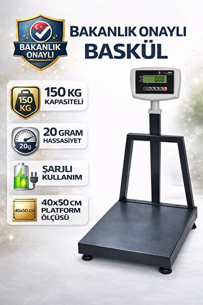 YILDIRIM TARTI Mühürlü 40x50 cm 150 kg Onaylı Tartım Baskülü