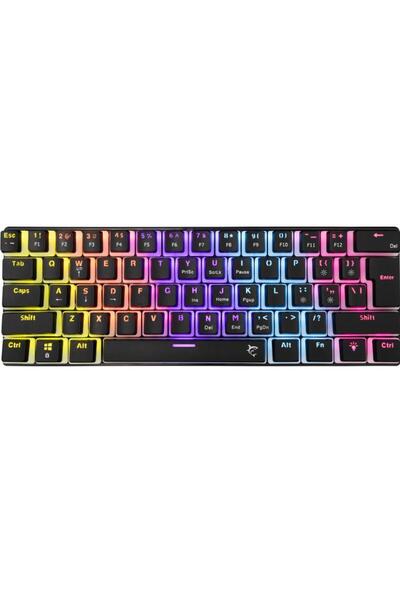white shark Wired Mechanical Gaming Keyboard 61-Key Blue Switch Rainbow LED A...