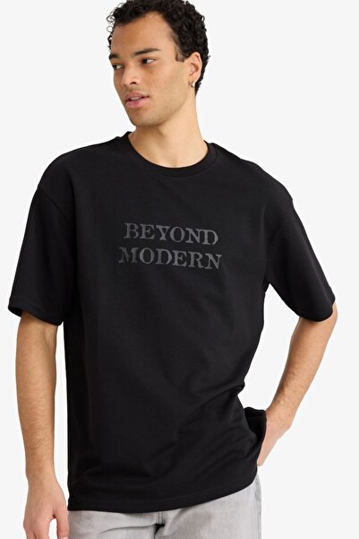 DeFacto Ανδρικό T-shirt F9681AX/BK81 ΜΑΥΡΟ