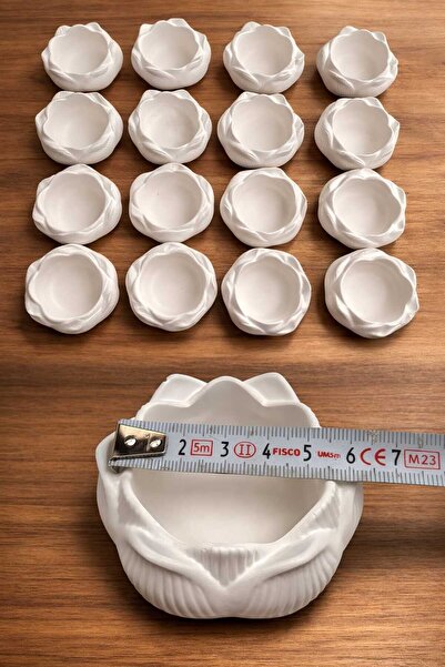 YILDIZ DECOR El Yapımı LOTUS Model Beton Mumluk – 10 Adet Mini Kase Hediyelik (NİŞAN, KINA, DÜĞÜN)