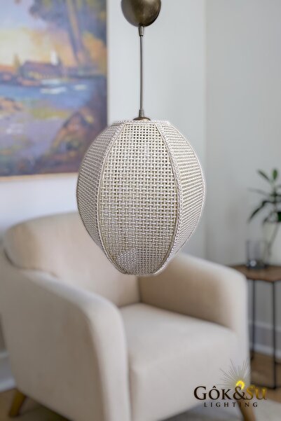 Göksu Lighting Naturel Form Rattan Hasır Sarkıt Avize