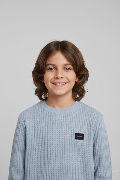 Pafim Boy's Crew Neck Sweatshirt, Honeycomb Patterned Special Day Sweatshirt ...