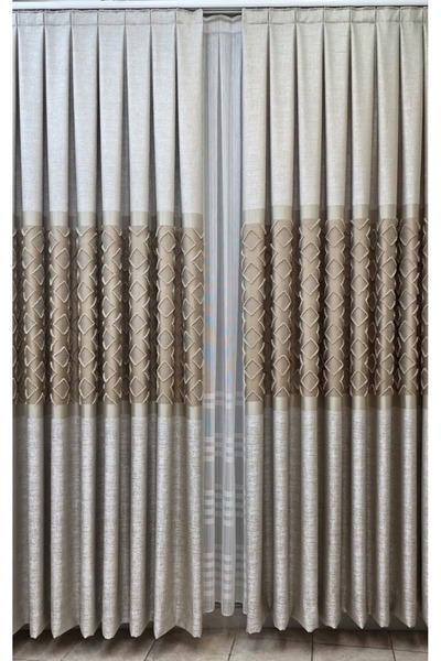 ISSA TEKSTIL İSSA FON PERDE BEJ FİZON RENGİ(TEK KANAT) (SIK PİLE)( 1X3 )