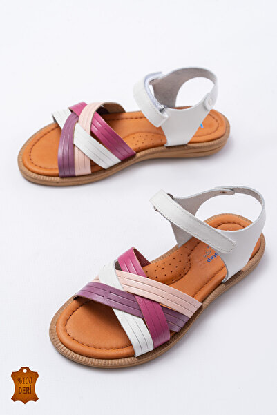 lina step Genuine Leather Orthopedic Vaketa Multicolor Girl Sandals