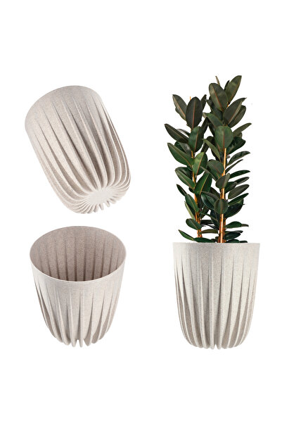 KADAX Ghiveci cu insert 14,5x17cm, capac rotund din plastic, alb