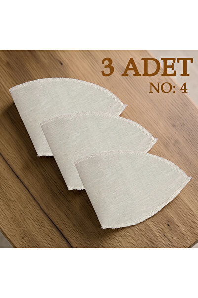 riyaz Yıkanabilir Kumaş Kahve Filtresi (3 ADET; NO:4) Ham Bez Kahve Filtresi ...
