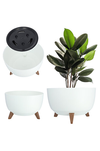 KADAX Ghiveci de flori 40 cm cu husă pentru picioare și insert, alb