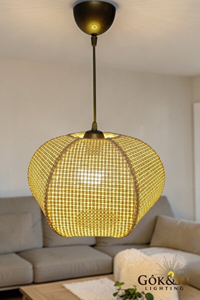 Göksu Lighting Naturel Form Rattan Hasır Sarkıt Avize