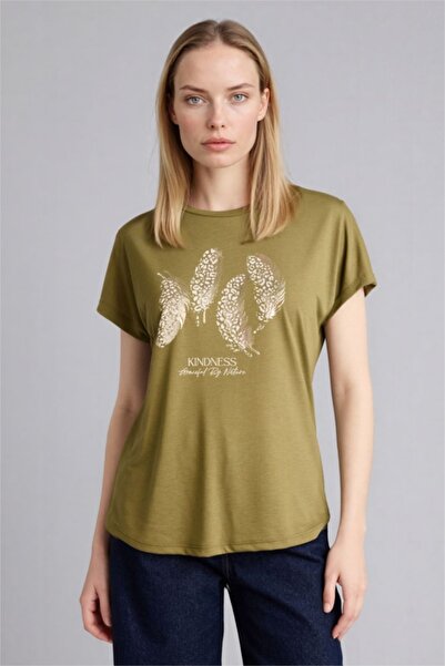 DeFacto Ženske T-shirt G9261AX/KH21 kaki